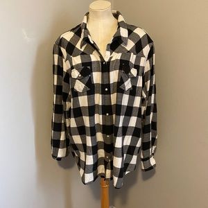Black and White Plaid Shirt
